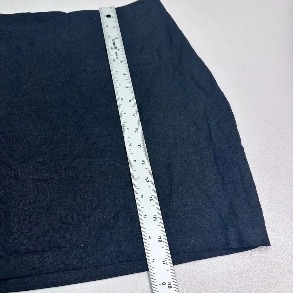 Elegant Black Women's‎ Linen Blend Skirt